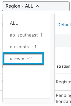 In the Cisco DNA Portal, click us-west-2