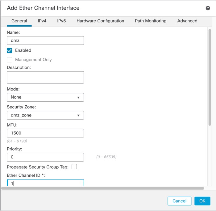 Add EtherChannel Interface