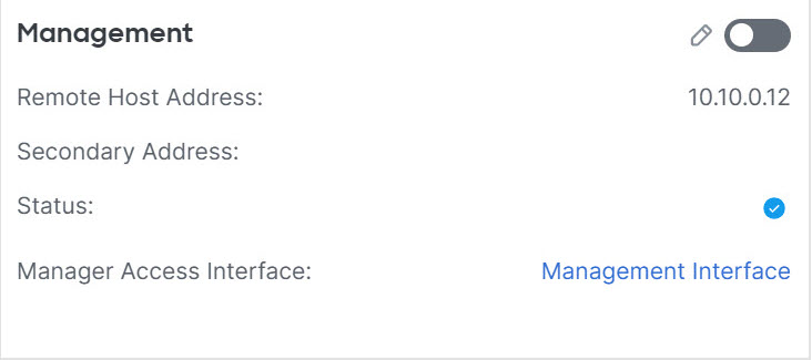Enable Management Connection