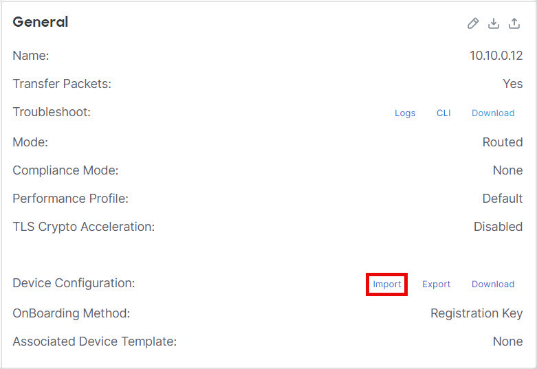 Import Device Configuration