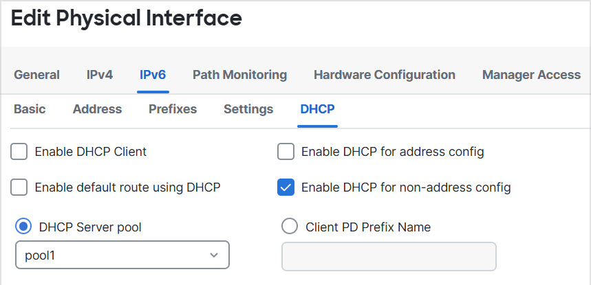 Enable the DHCPv6 Server
