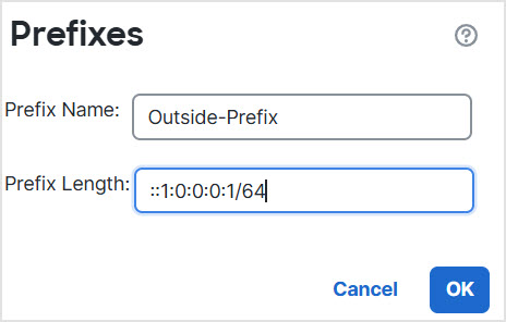 Specify the Prefix Name and Address